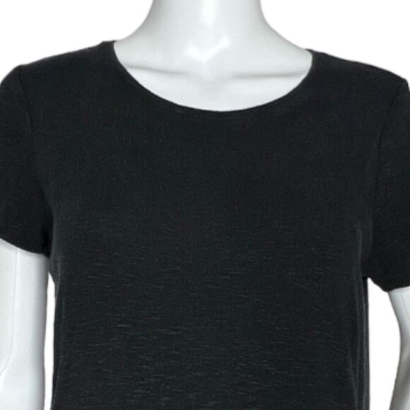 J. Jill Dress Womens XS Black Purejill Shift Textured Linen Neutral Minimalist - Picture 5 of 8